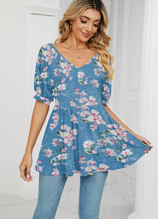 V-Neck Babydoll Blouse - MimiStylez