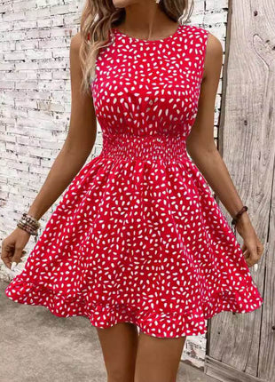 Women's Fashion Round Neck Sleeveless Dress - MimiStylez