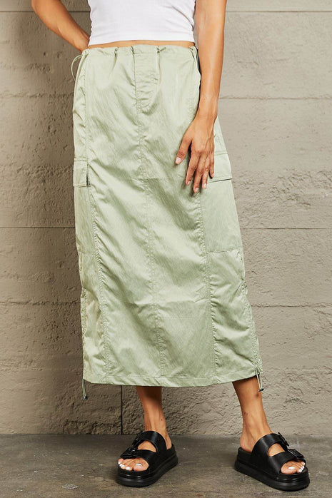 HYFVE Just In Time High Waisted Cargo Midi Skirt - MimiStylez