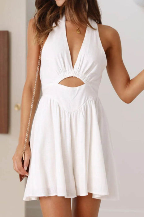 Cutout Halter Neck Mini Dress - MimiStylez