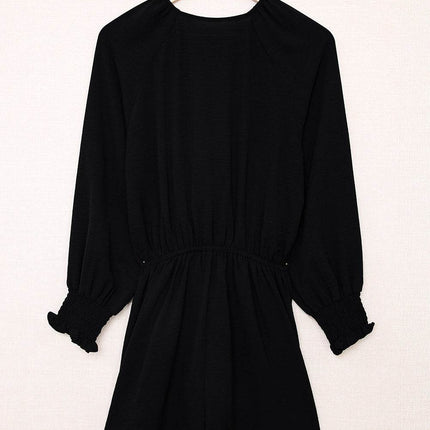 Tied Flounce Sleeve Plunge Romper - MimiStylez
