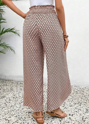 Tied Printed Wide Leg Pants - MimiStylez