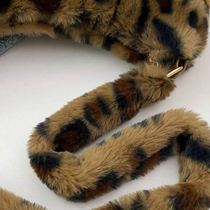 Leopard Fluff Shoulder Bag - MimiStylez