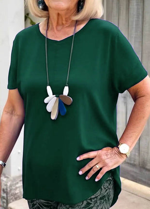 Full Size Round Neck Short Sleeve Top and Pants Set Plus Size - MimiStylez