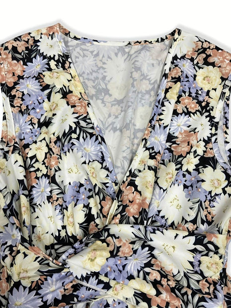 Floral Sleeveless Midi Dress - MimiStylez