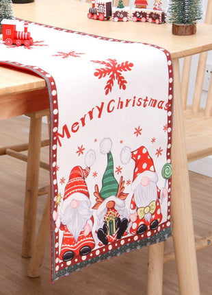 Christmas Table Flag Double Printing Snowman Table Mat