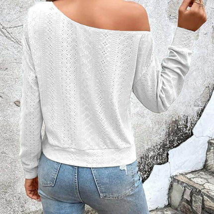 Eyelet Dropped Shoulder Blouse - MimiStylez