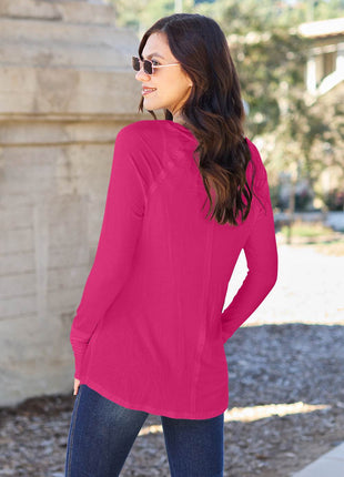 Basic Bae Full Size Round Neck Long Sleeve T-Shirt - MimiStylez