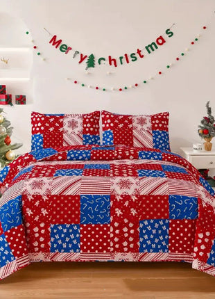 Celebration Cute Christmas Bed Quilt