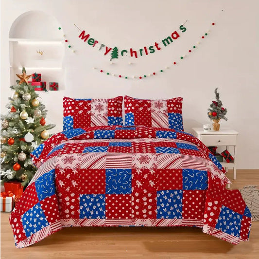 Celebration Cute Christmas Bed Quilt