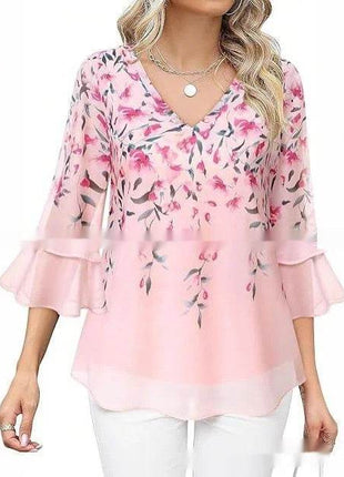 Women's Casual Top Pleated Sleeve - MimiStylez