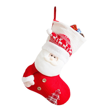 Large Knitted Christmas Stocking Gift Bag
