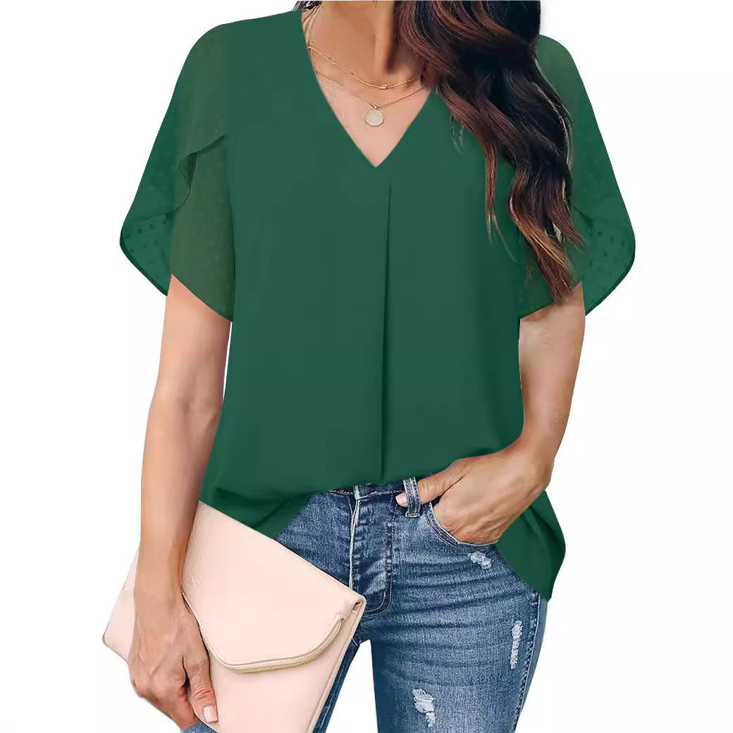 Casual Loose Chiffon Blouse Top For Women