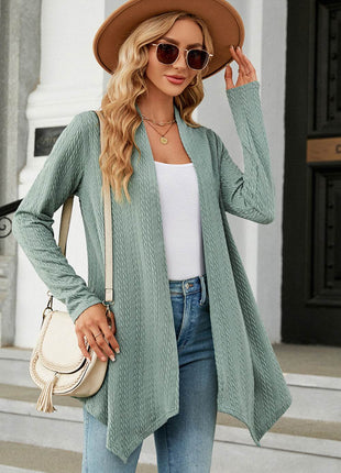 Open Front Long Sleeve Cardigan - MimiStylez