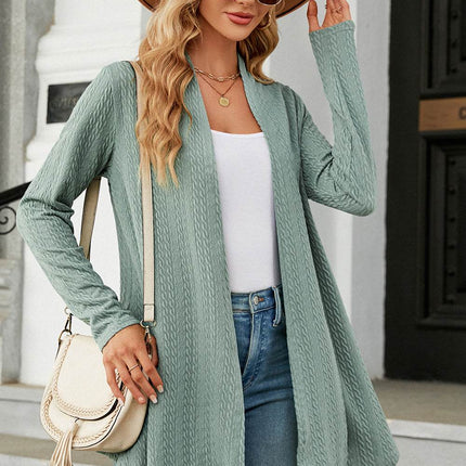 Open Front Long Sleeve Cardigan - MimiStylez