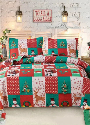 Celebration Cute Christmas Bed Quilt