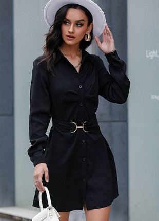 Belted Mini Shirt Dress - MimiStylez
