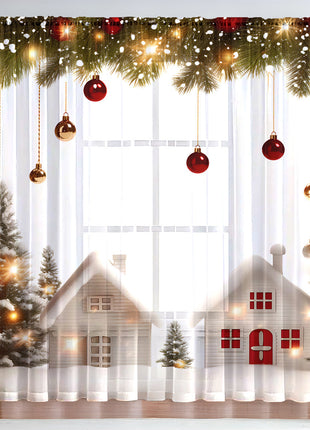 1PC Festive Christmas Printed Curtains
