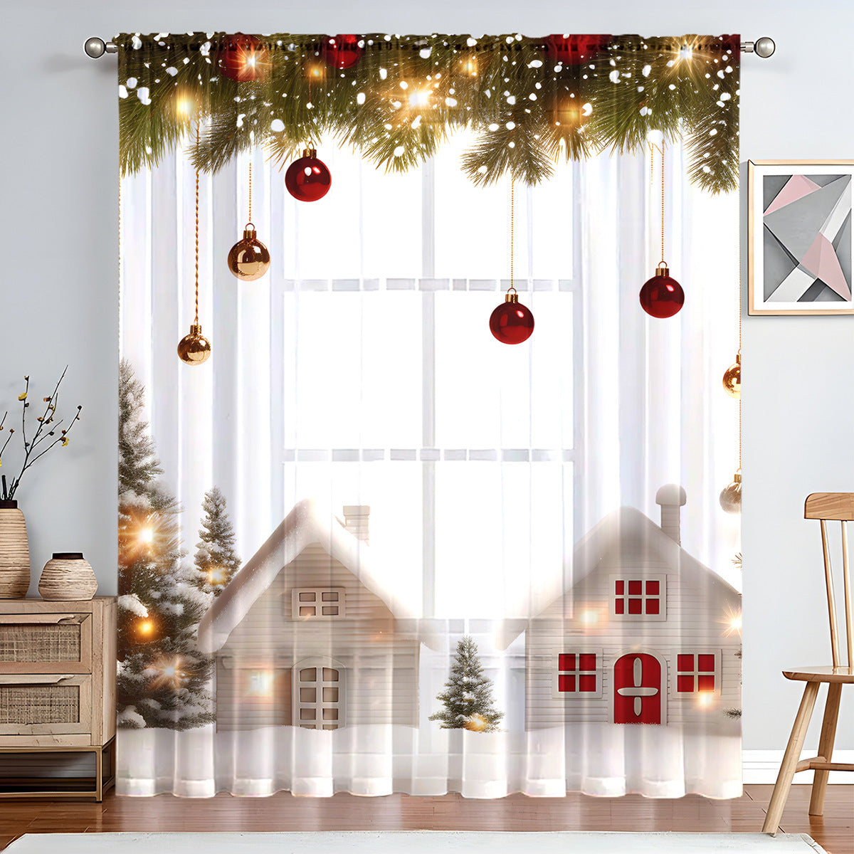 1pc Christmas Series Window Screen Digital Printing