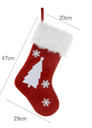 Christmas Ornament With Light Burlap Embroidery Sock Gift Bag