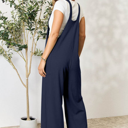 Double Take Full Size Wide Strap Overall with Pockets - MimiStylez