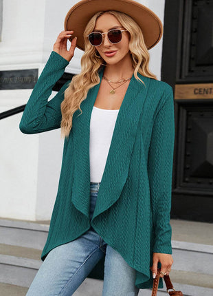 Open Front Long Sleeve Cardigan - MimiStylez