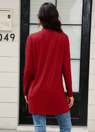 Basic Bae Full Size Open Front Long Sleeve Cardigan with Pockets - MimiStylez