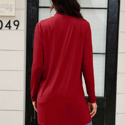 Basic Bae Full Size Open Front Long Sleeve Cardigan with Pockets - MimiStylez