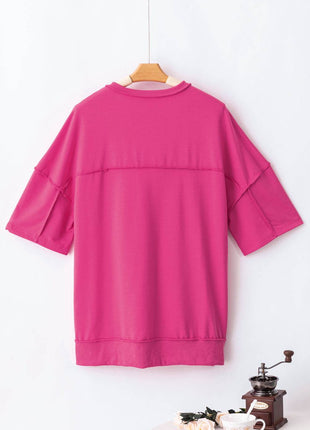 Half Snap Dropped Shoulder Sweatshirt - MimiStylez