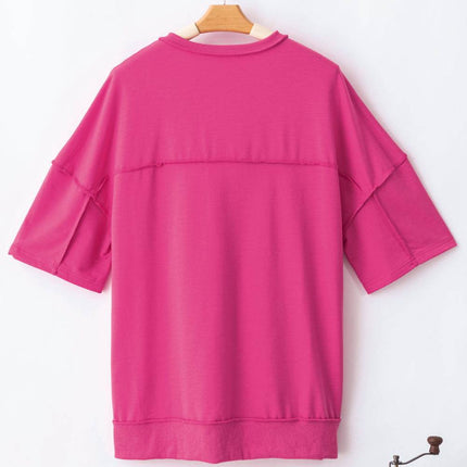 Half Snap Dropped Shoulder Sweatshirt - MimiStylez