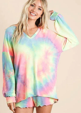 BiBi Tie Dye French Terry Top and Shorts Set - MimiStylez