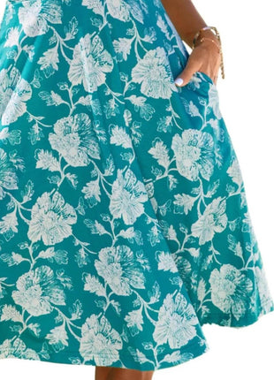 Printed Halter Neck Dress - MimiStylez