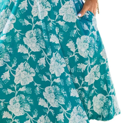 Printed Halter Neck Dress - MimiStylez