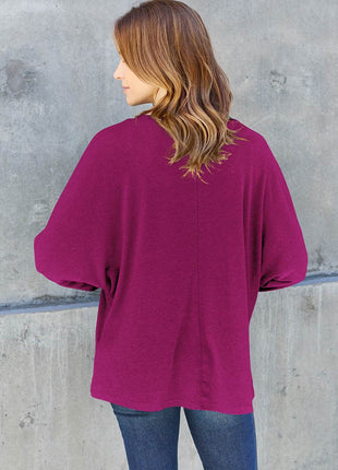 Double Take Full Size Round Neck Long Sleeve T-Shirt - MimiStylez