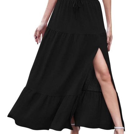 Full Size Slit Maxi Skirt Plus Size - MimiStylez