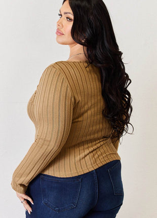 Basic Bae Full Size Ribbed Long Sleeve T-Shirt - MimiStylez