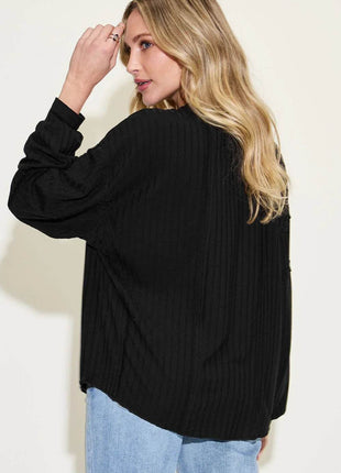 Basic Bae Full Size Ribbed Round Neck Long Sleeve T-Shirt - MimiStylez