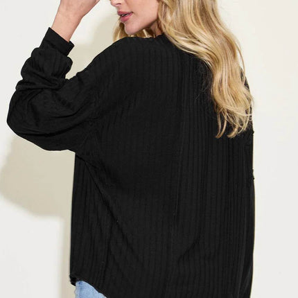 Basic Bae Full Size Ribbed Round Neck Long Sleeve T-Shirt - MimiStylez