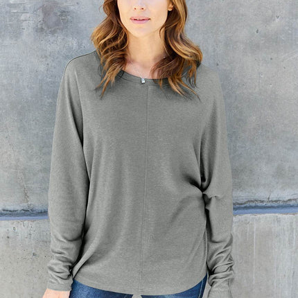 Double Take Full Size Round Neck Long Sleeve T-Shirt - MimiStylez