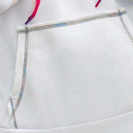 Contrast Stitching Drawstring Raglan Sleeve Hoodie - MimiStylez