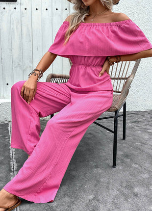 Off-Shoulder Wide Leg Jumpsuit - MimiStylez