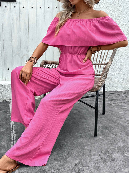 Off-Shoulder Wide Leg Jumpsuit - MimiStylez