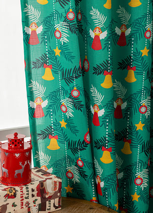 Christmas Snowman Angel Print Curtain Living Room