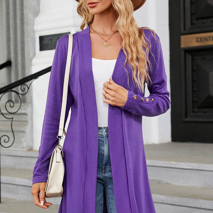 Open Front Long Sleeve Cardigan - MimiStylez