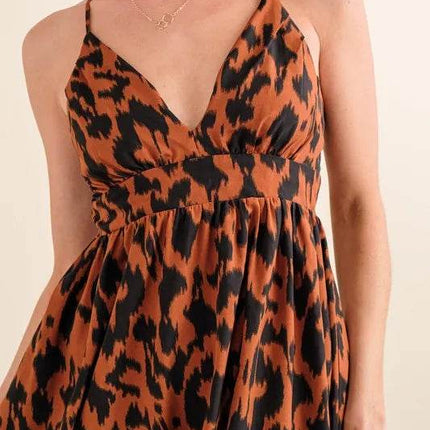 And The Why Leopard Print Plunge Maxi Dress - MimiStylez