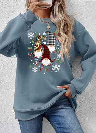 Faceless Gnomes Graphic Drop Shoulder Sweatshirt - MimiStylez