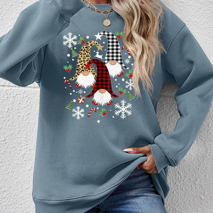 Faceless Gnomes Graphic Drop Shoulder Sweatshirt - MimiStylez