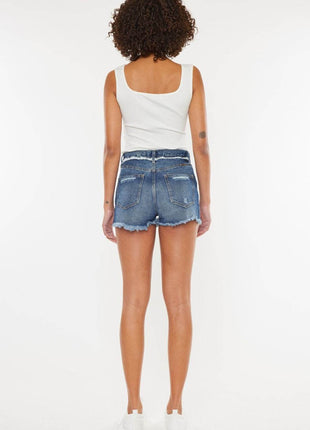 Kancan Distressed Button Fly Denim Shorts - MimiStylez
