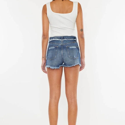 Kancan Distressed Button Fly Denim Shorts - MimiStylez