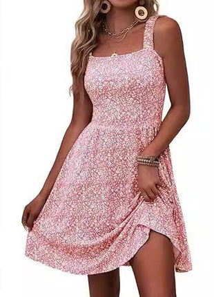 Women's Casual Square Collar Dress With Pockets - MimiStylez